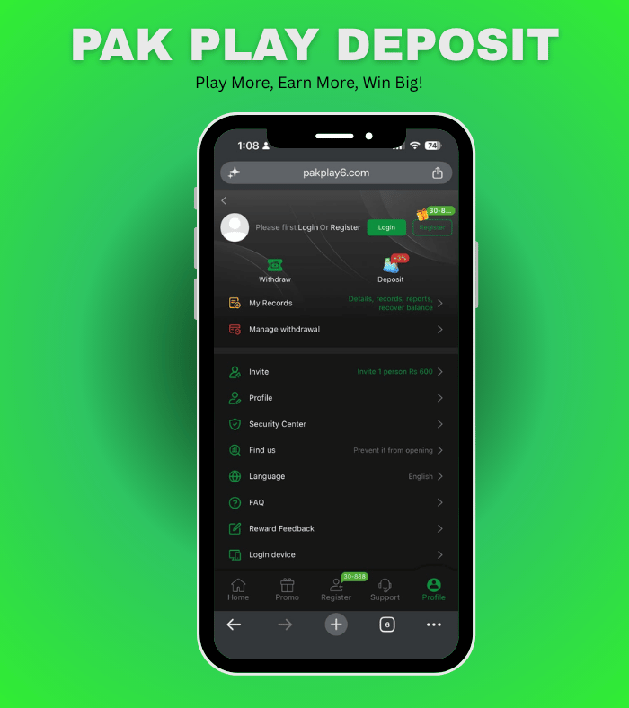 PAK PLAY DEPOSIT